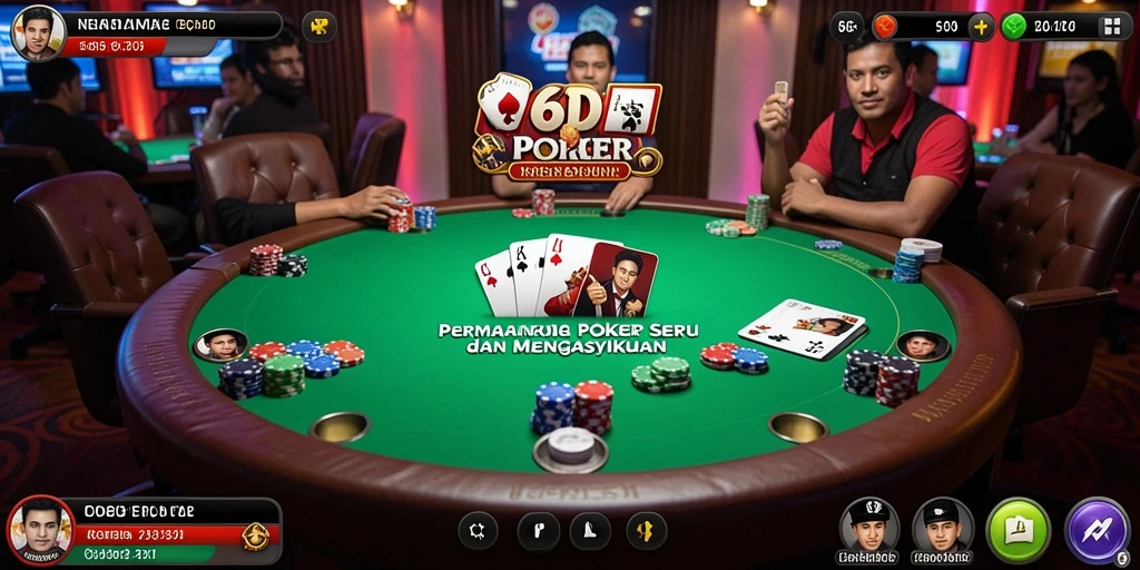 Screenshot utama gameplay Poker di 66D yang menunjukkan aksi seru.