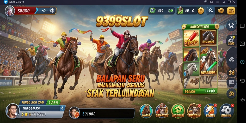 Screenshot utama 9399SLOT menampilkan aksi balapan yang menegangkan.