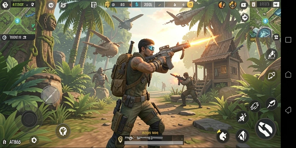 Screenshoot gameplay AT866 menampilkan aksi pertempuran yang mendebarkan.