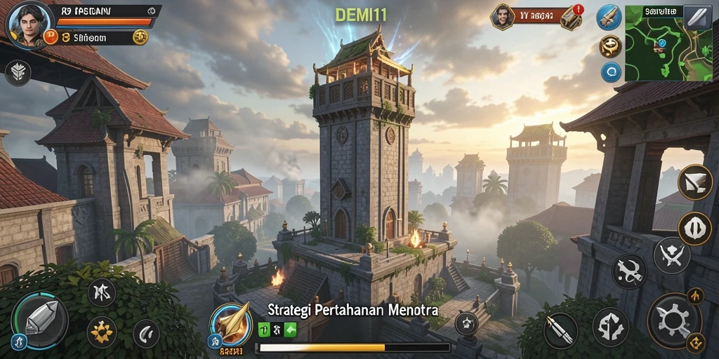 Tangkapan layar dari gameplay seru Tower Defense di DEMI11.