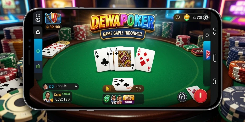 Tampilan gameplay seru di DEWAPOKER dengan pengalaman Gaple yang mendebarkan.