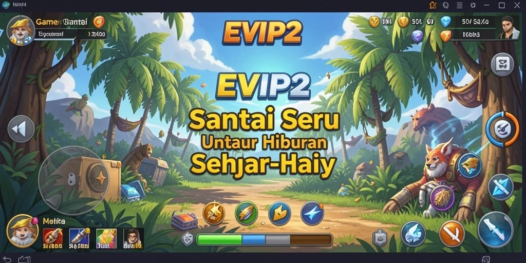 Tampilan menarik gameplay EVIP2 yang penuh warna dan seru.