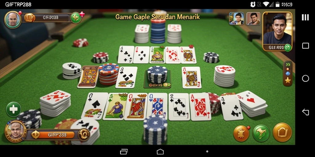Screenshot utama dari gameplay seru Gaple di GIFTRP288.