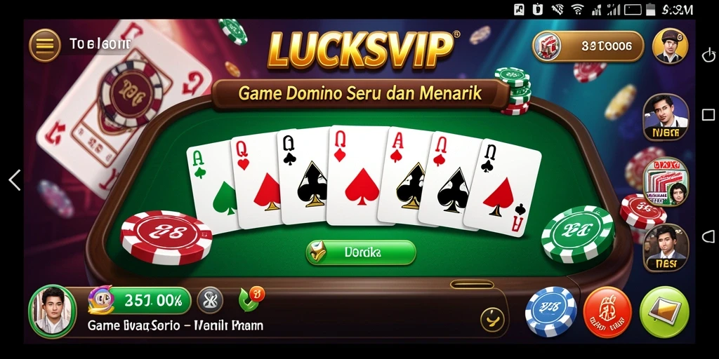 Tampilan gameplay yang menarik dari LUCKSVIP saat bermain Domino.
