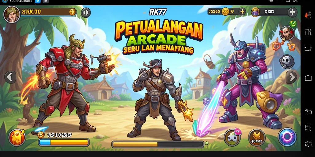 Lihat aksi seru gameplay RK77 yang penuh tantangan di layar.