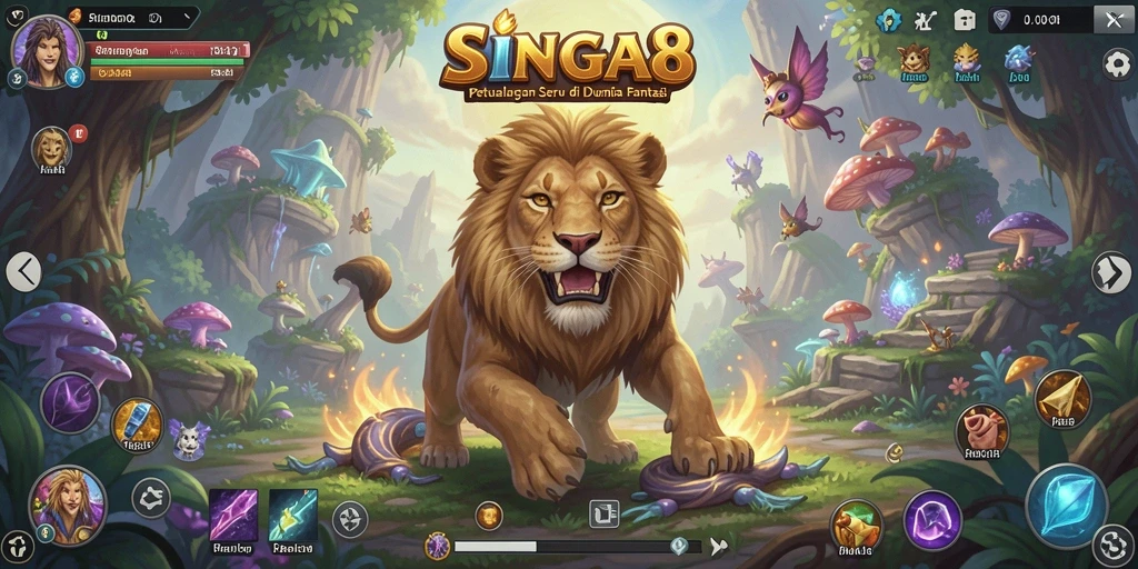 Gameplay SINGA8 yang penuh tantangan dan visual menawan.