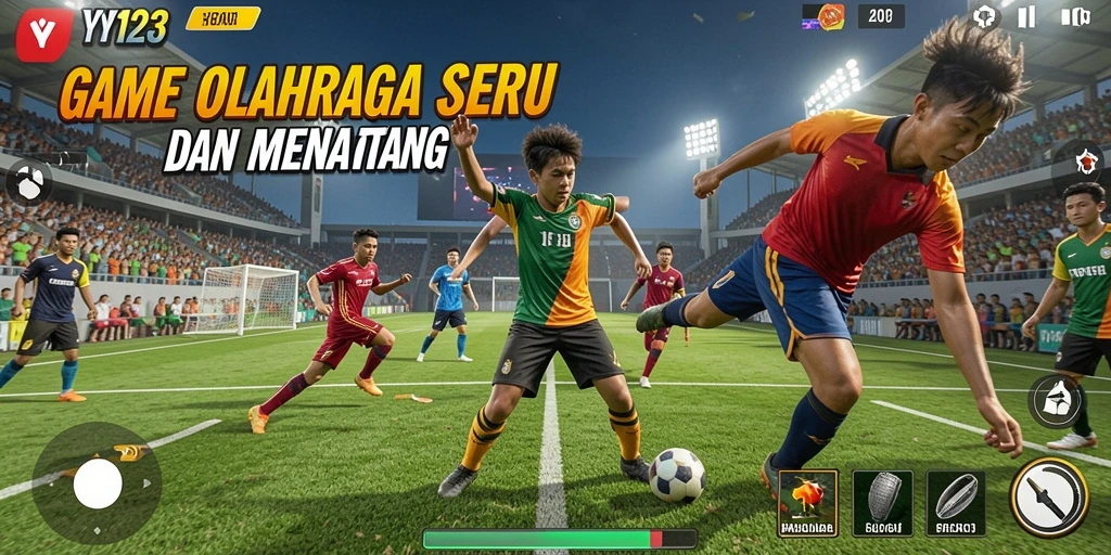 Tangkapan layar gameplay YY123 yang menampilkan aksi dan sportifitas.